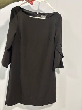 Vince Camuto Black Mini Dress with Ruffle Sleeves